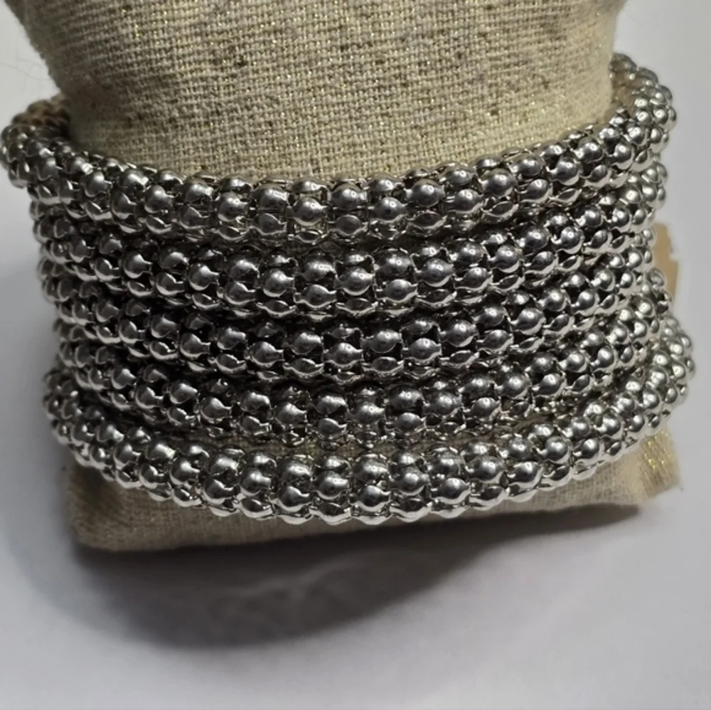 Treska Serpent‎ Skin Silver Tone Bangle Bracelet New